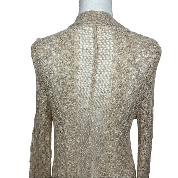 MAURICES Women’s Long Cardigan Open Loose Knit Sweater Sz XS Beige/Tan Color LS - Picture 6 of 13
